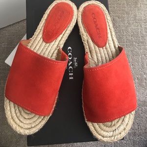 Coach Orange Claudia Slides Size 9.5